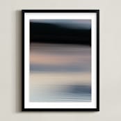 "Flowing Dusk" - Art Print in Shadow Blue by Em Hale - Framed