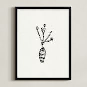 "Flower stems" - Art Print in Cream by Elliot Stokes - Framed