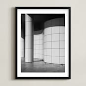 "Curves and Squares 2" - Art Print in Black & White by lulu and isabelle - Framed