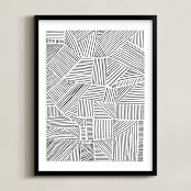 "Criss Cross" - Art Print in Midnight by raven erebus - Framed
