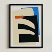"Dual Perspectives 2" - Art Print in Soft Sand by Stefania Copertini - Framed