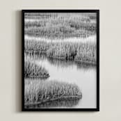 "Marshlands 2" - Art Print in Black & White by Elizabeth Pyle - Framed