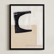 "Magnetic Fit 1" - Art Print in Pale Sand Beige by Alisa Galitsyna - Framed