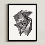"Aquatinta" - Art Print in Black and grey by Oana Prints - Framed
