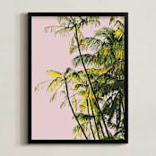 "Poster Palms" - Art Print in Blush by Catherine Culvenor - Framed