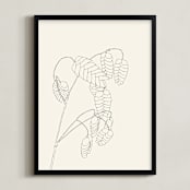 "Grass With Seeds" - Art Print in Black On White by Jorey Hurley - Framed