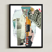 "Chorus Line Arnold" - Art Print in Taupe by Misty Hughes - Framed