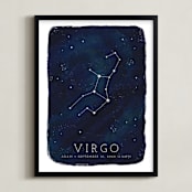 "Zodiac Constellation Virgo" - Personalized Art Print in Galaxy by Ashley Presutti Beasley - Framed