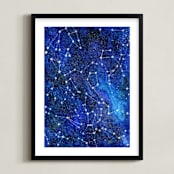 "Constellations" - Art Print in Deep blue by Alexandra Dzh - Framed
