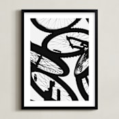 "Shadow Cycle" - Art Print in Tire by Beth Murphy - Framed