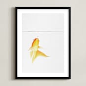 "Aquatic High Jump 1 of 3" - Art Print in carrot peel by Deborah Chou - Framed