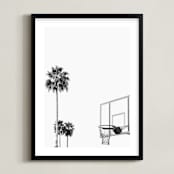 "Hoops and Palms" - Art Print in white by Irene Suchocki - Framed