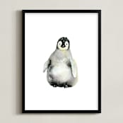 "A Shy Hello" - Art Print in white by Jean Choe Art and Design - Framed