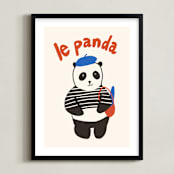 "French Panda" - Art Print in Ink by Morgan Kendall - Framed
