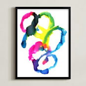 "Abstract watercolor study 1" - Art Print in Sky blue by Alexandra Dzh - Framed