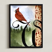 "Winter II" - Art Print in Pale Blue by Stephanie Toral - Framed