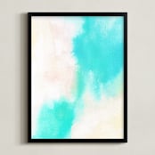 "Tulum " - Art Print in beach blue by Jenny Partrite - Framed