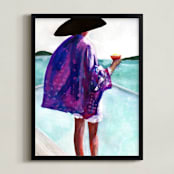 "Purple Kimono" - Art Print in Vibrant Purple by Jenny Partrite - Framed