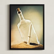 "Lost at the Beach" - Art Print in Sand and Sea by Margaret Williams - Framed