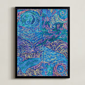 "Pastel Seas" - Art Print in Oceanic by Kanika Mathur - Framed
