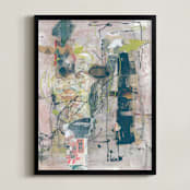 "Laramie" - Art Print in Warm Gray by Misty Hughes - Framed