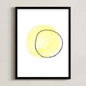 "Yellow Ghost" - Art Print in Sunny Yellow by Vanessa Rossi Design - Framed