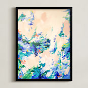 "Floating" - Art Print in Delicate Blue by Katie Craig - Framed