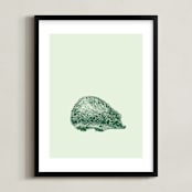 "The Hedgehog" - Art Print in mint by IMG_101 - Framed