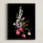 "The Fox Takes Off Her Gloves" - Art Print in A dark night by Theresa Bear - Framed