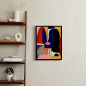 "GIrl in Blues" - Art Print in Cobalt by cyrille gulassa - In a Room