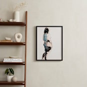"Into the Distance" - Art Print in Aqua by Linda Mucha Karns - In a Room