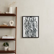 "Turn, Abstract Charcoal drawing" - Art Print in Black & White by Kathleen Ney - In a Room