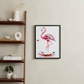 "Pink Flamingo" - Art Print in Flamingo Pink by Kelsey McNatt - In a Room