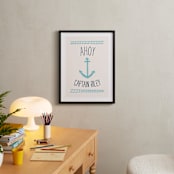"Ahoy Matey" - Personalized Art Print in Light Aqua by Shari Margolin - In a Room
