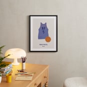 "B-Ball" - Personalized Art Print in Blue by Tyler Tea - In a Room