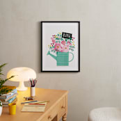 "Little Gardener" - Personalized Art Print in Aqua by Karidy Walker - In a Room