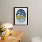 "Adventure Awaits" - Personalized Art Print in Denim by Grace Kreinbrink - In a Room