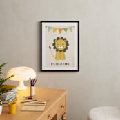 "Sleepy Lion" - Personalized Art Print in Eggshell by Haley McCoy - In a Room