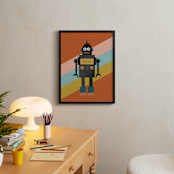 "Retro Robot" - Personalized Art Print in Pumpkin by Morgan Kendall - In a Room