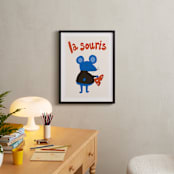"French Mouse" - Art Print in Cobalt by Morgan Kendall - In a Room