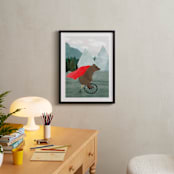 "PowBraveBear" - Art Print in White by Megan Zang - In a Room
