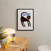 "French Cat" - Art Print in Noir by Morgan Kendall - In a Room