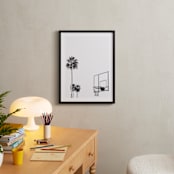 "Hoops and Palms" - Art Print in white by Irene Suchocki - In a Room