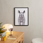 "Baby Animal Rhinoceros" - Art Print in violet haze by Cass Loh - In a Room