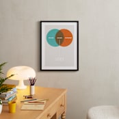 "Baby Venn Diagram" - Personalized Art Print in Blue Orange by Shari Margolin - In a Room