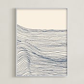 "Rolling Waves II" - Art Print in Deep Ocean by Jayne Alfieri - Framed