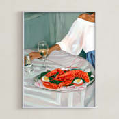 "Party of One" - Art Print in Pigeon by Marabou Design - Framed