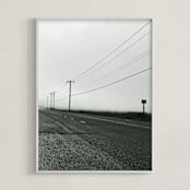 "Road Into The Fog" - Art Print in Iron by PHEP Design Studio - Framed