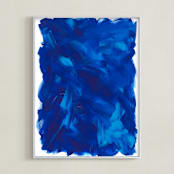 "Moody Blues" - Art Print in Royal Blue by Polly Gentry - Framed