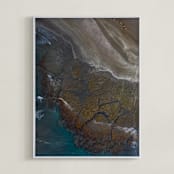 "Making Tracks" - Art Print in Sea Blue by Alaric Yanos - Framed